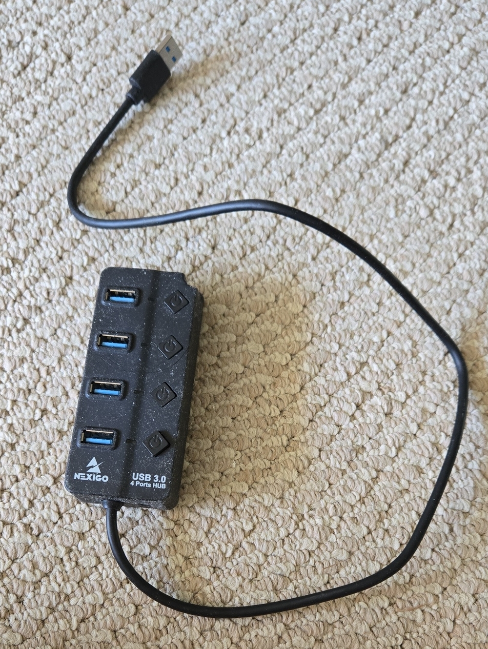 USB 3.0 4-Port Black USB Hub